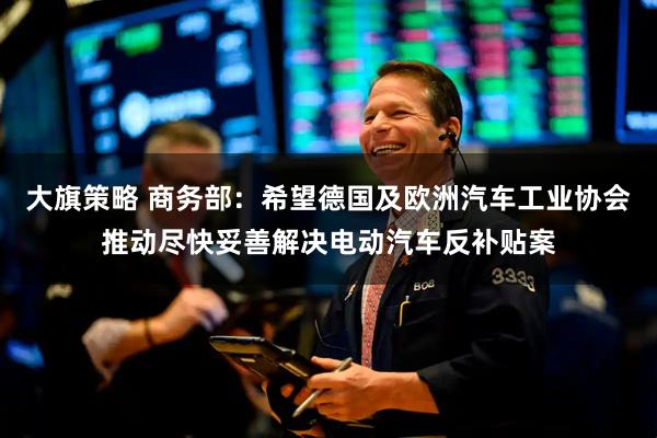 大旗策略 商务部：希望德国及欧洲汽车工业协会推动尽快妥善解决电动汽车反补贴案