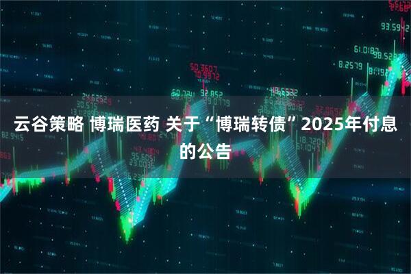 云谷策略 博瑞医药 关于“博瑞转债”2025年付息的公告